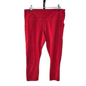 Lululemon Pace Rival Crop Size 10 Red 22" Full On Luxtreme Athletic Leggings